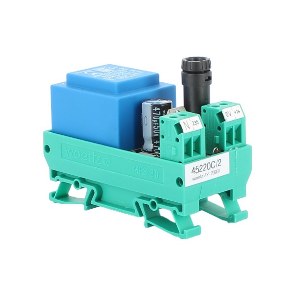 Woertz 45220C/2 Miniature Regulated Power Supply th 35 230v ac 24vdc